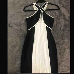 Sexy guess crossed black and white dress